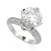Daria Pear Cut Pave 6 Prong Engagement Ring Setting - Nivetta